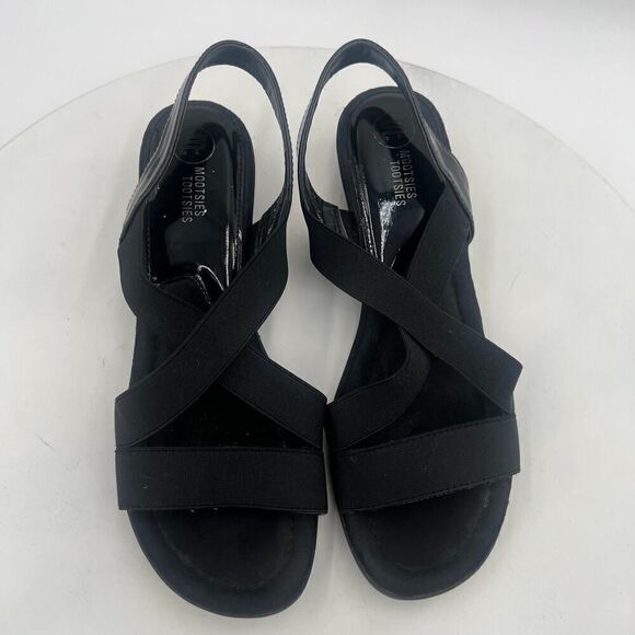 Mootsies Tootsies Idair Black Wedge Slingback Sandal Size 8 - Picture 6 of 11